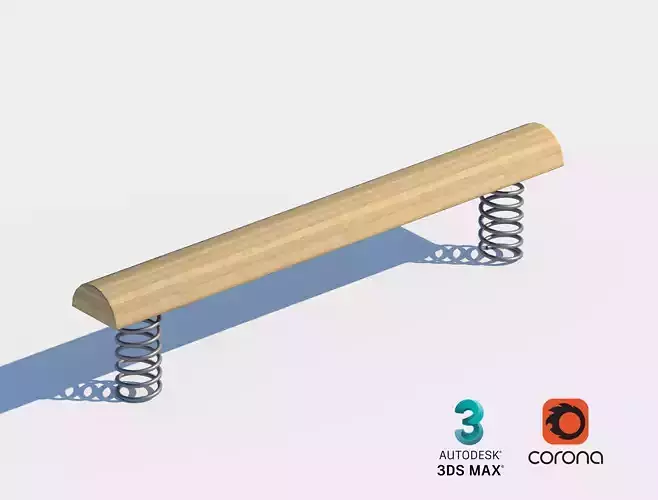 Playful Spring Bench for Parks and Public Spaces 3D model Playful Spring Bench for Parks and Public Spaces 3D model