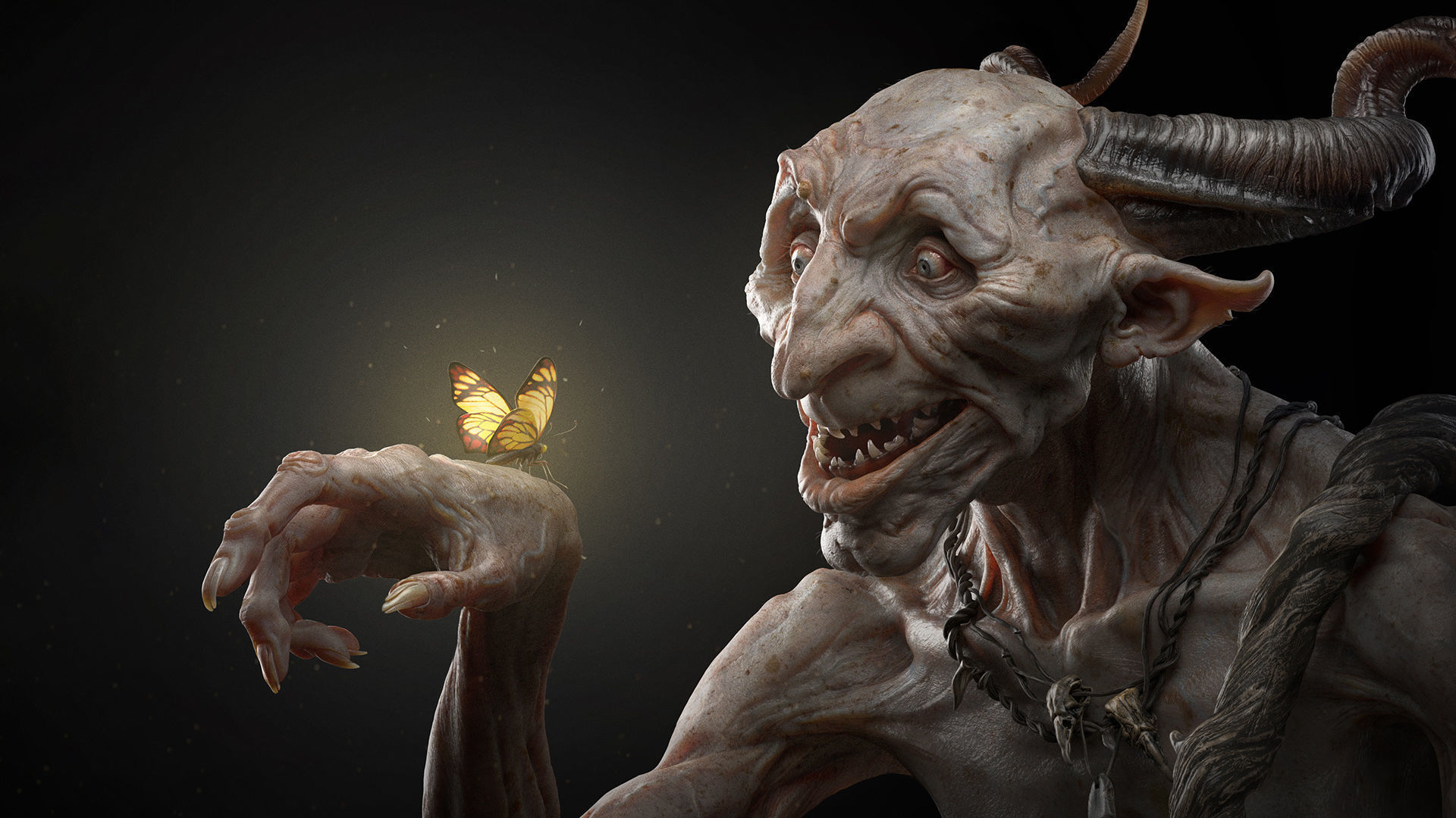 Demon and Butterfly - 3D Sculpting - High Poly 3D print model