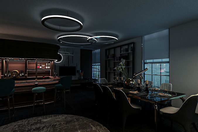 Elevate Your Interior Designs with this Stunning 3D Bar Model 3D model 5