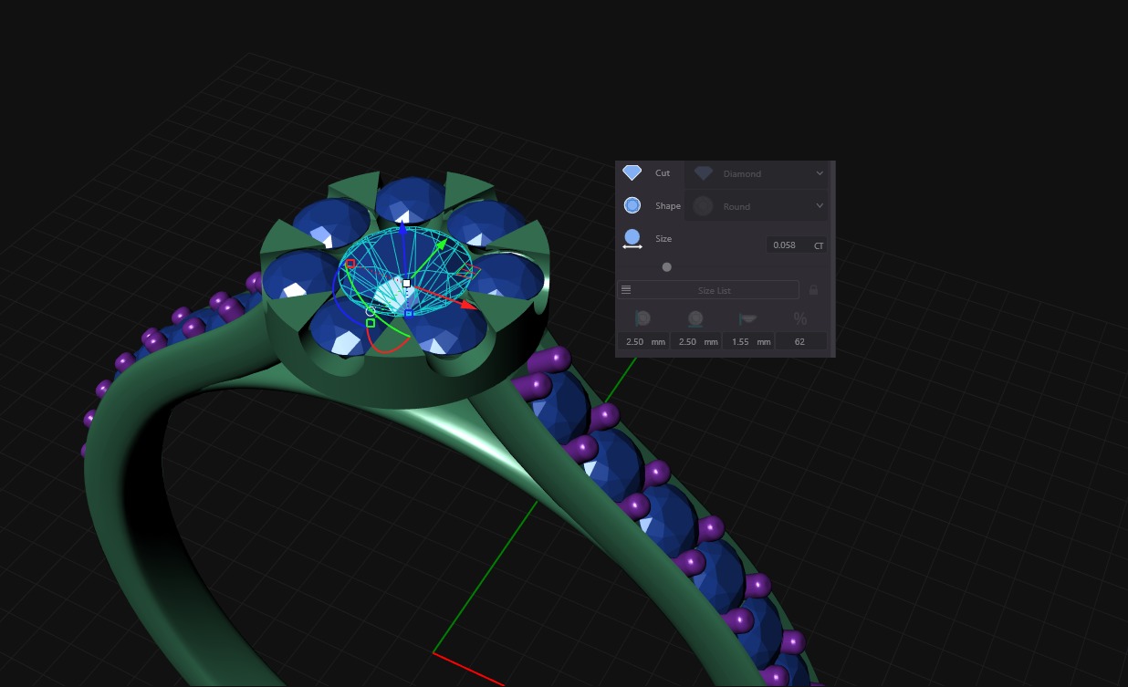 engagement ring 3D print model_13