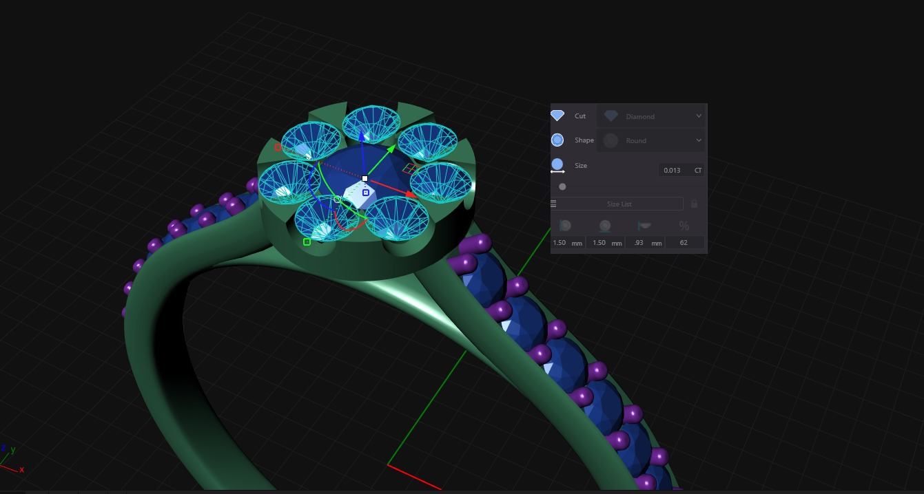 engagement ring 3D print model_12