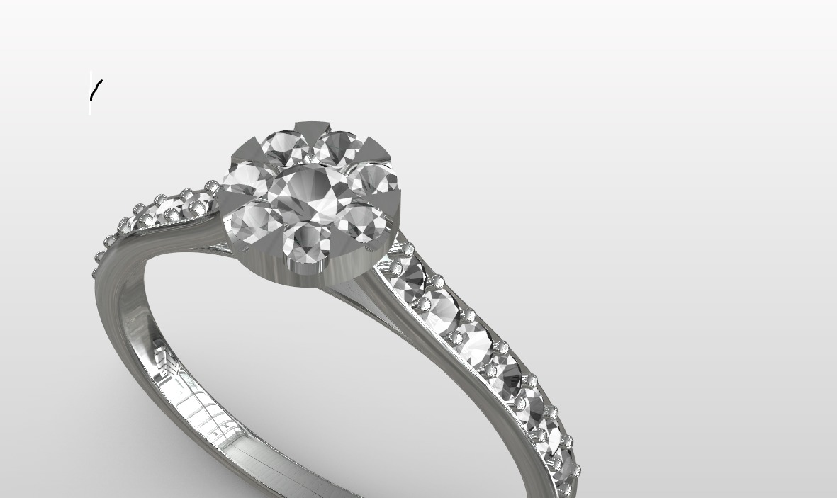 engagement ring 3D print model_3