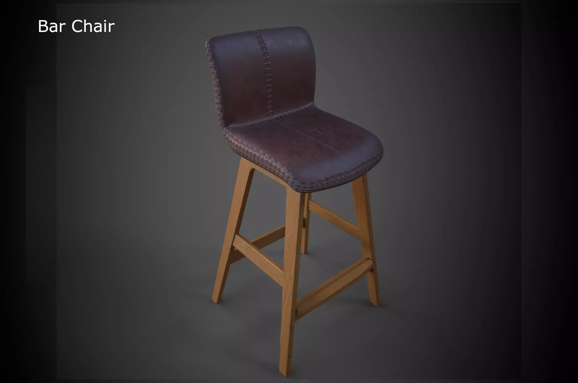 Bar Chair Low-poly 3D model