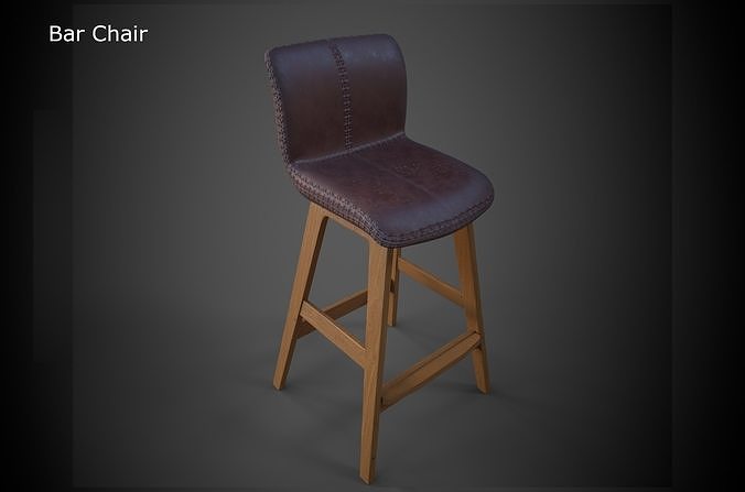 Bar Chair Low-poly 3D model