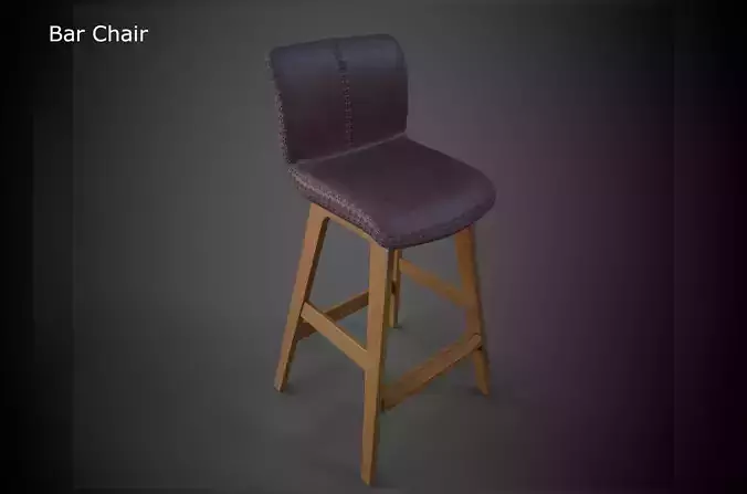 Bar Chair Low-poly 3D model