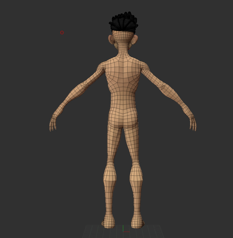 Stylized character ready to rigging cartoon male kid model Low-poly 3D model_4