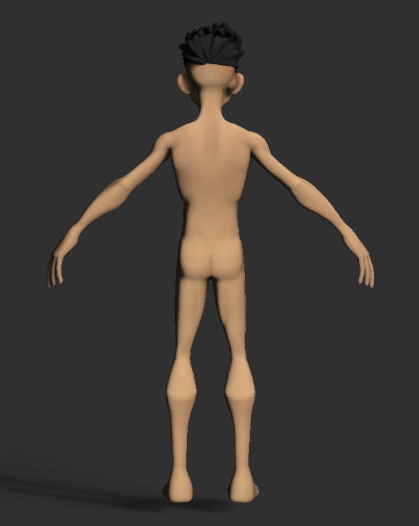 Stylized character ready to rigging cartoon male kid model Low-poly 3D model_3