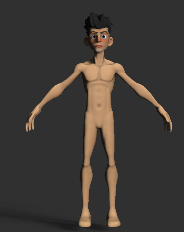 Stylized character ready to rigging cartoon male kid model Low-poly 3D model_5