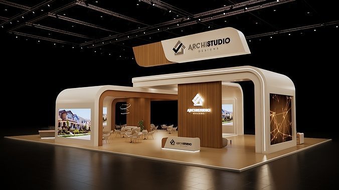 Real estate booth 28m x 20m  3D model