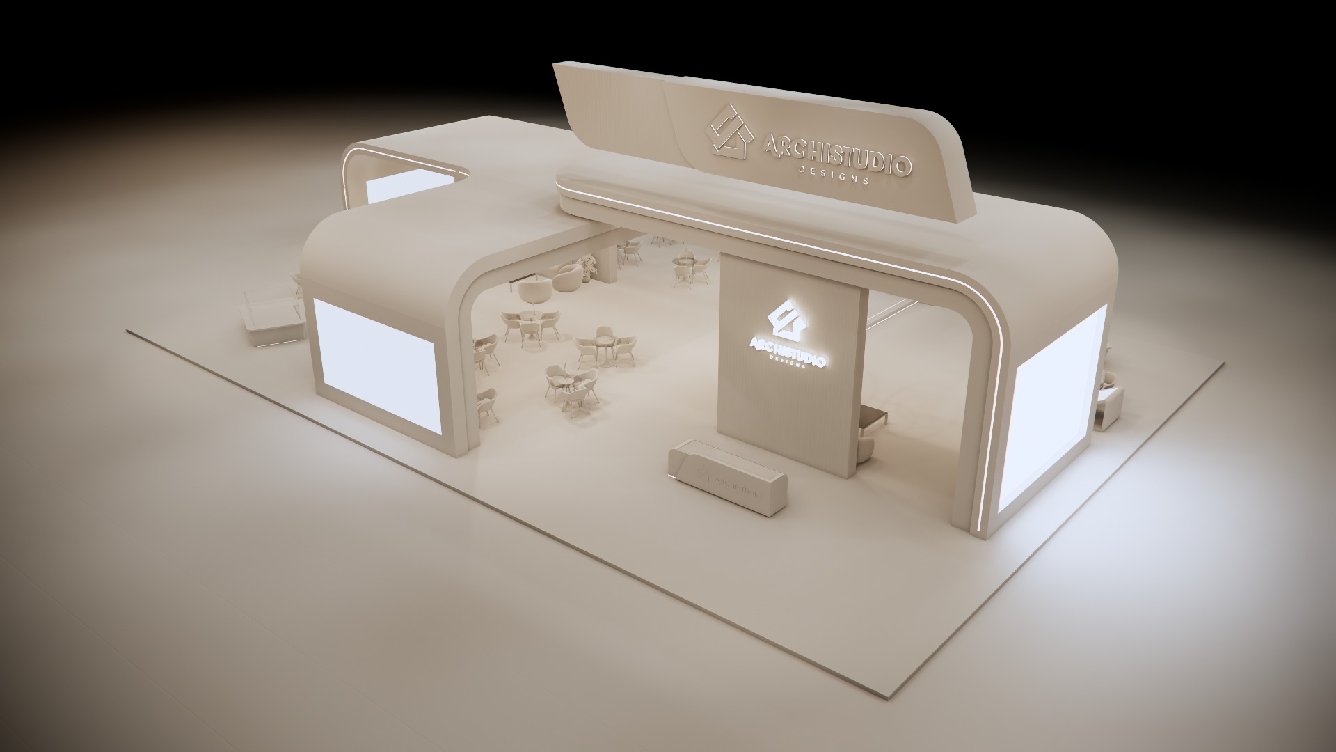 Real estate booth 28m x 20m  3D model_6