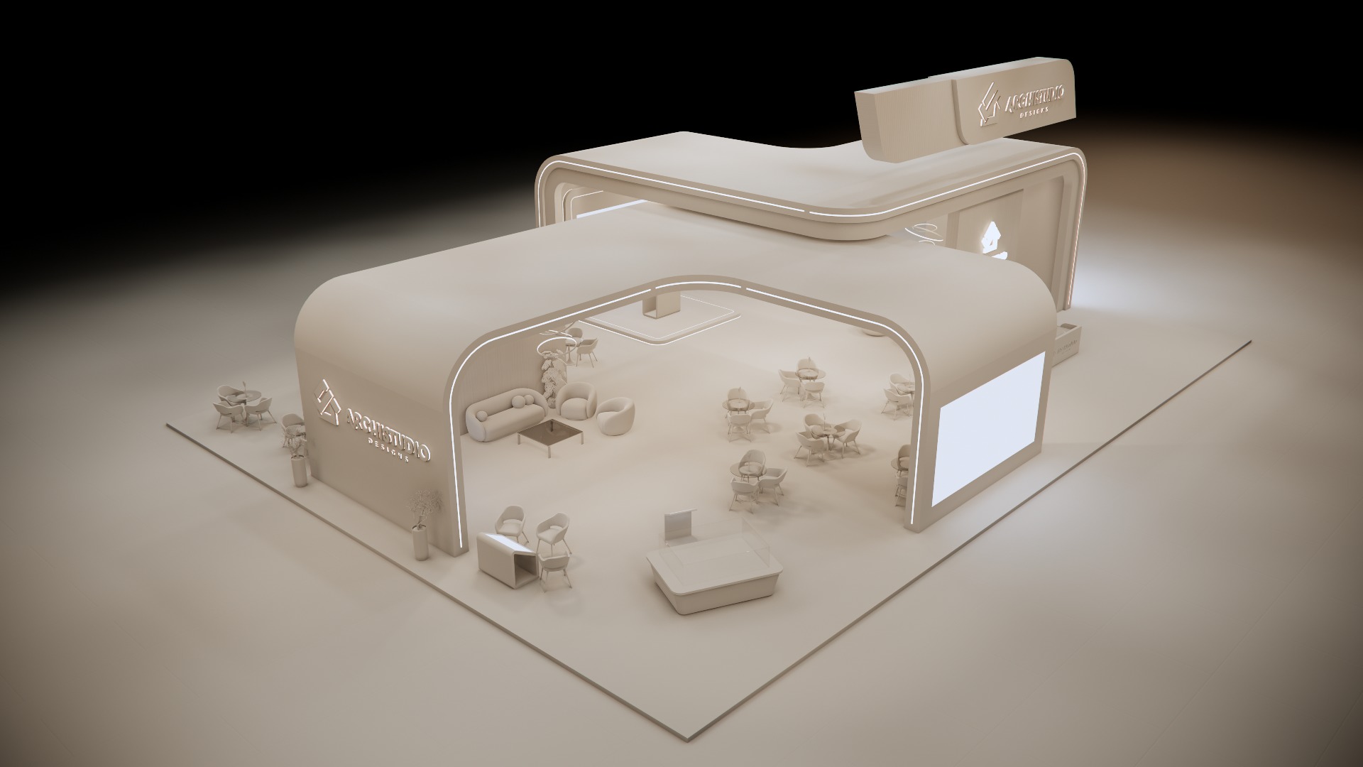 Real estate booth 28m x 20m  3D model_7