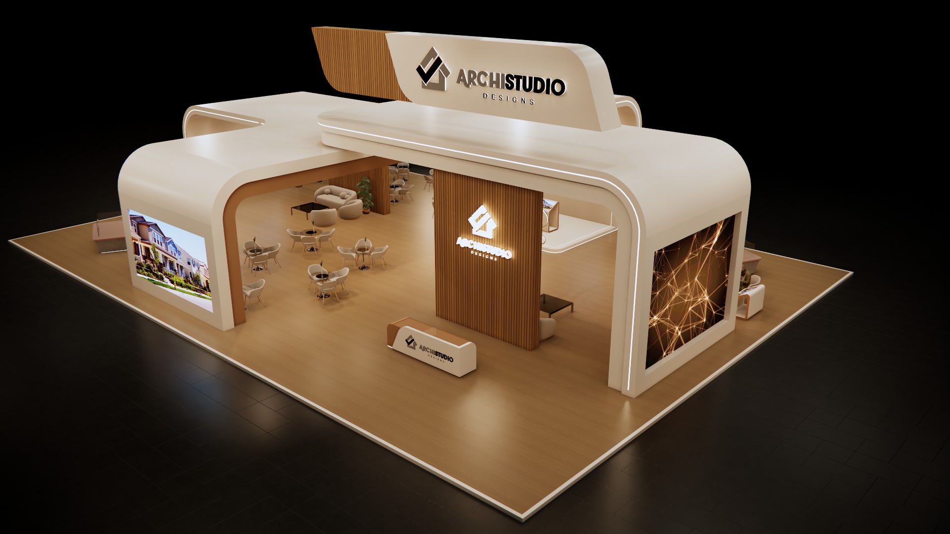 Real estate booth 28m x 20m  3D model_4