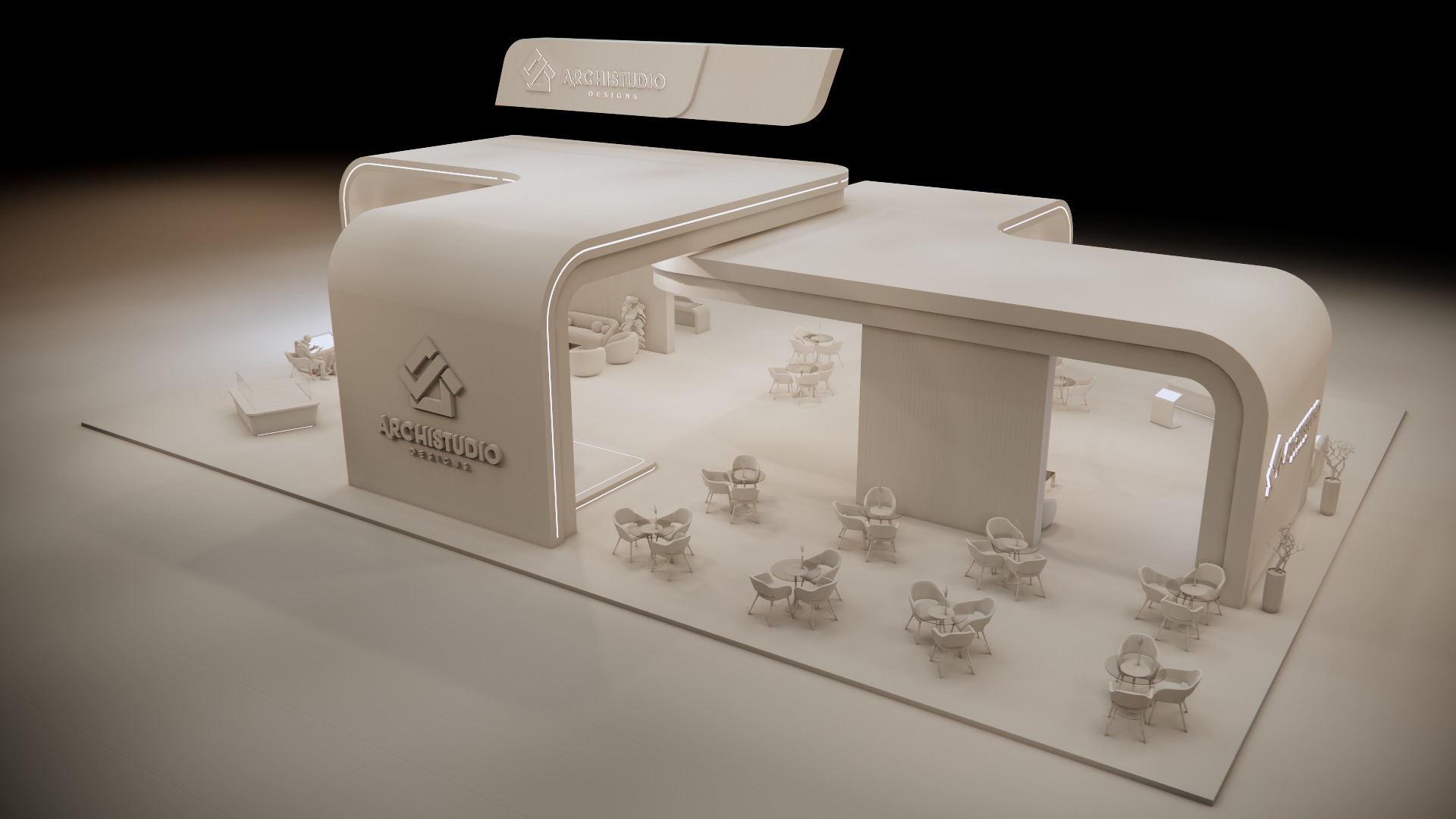 Real estate booth 28m x 20m  3D model_8