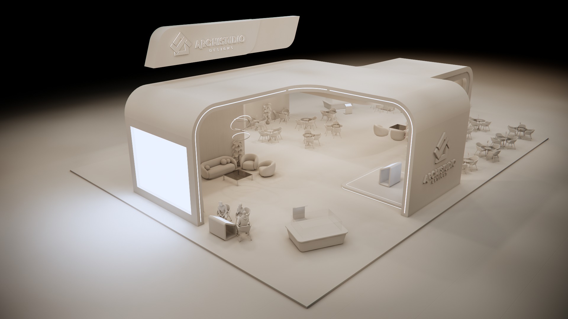 Real estate booth 28m x 20m  3D model_9