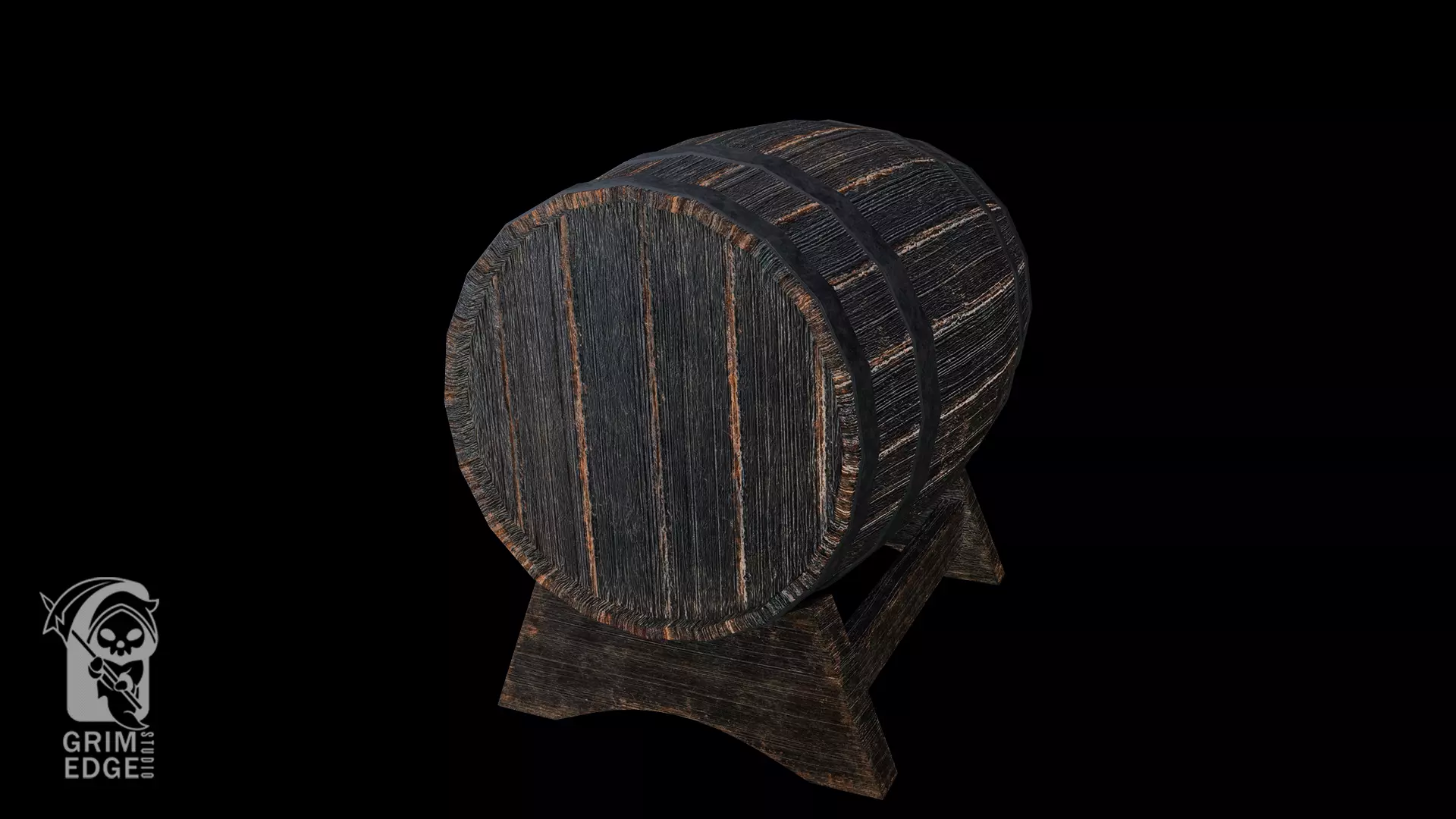 Wine Barrel Low-poly 3D model