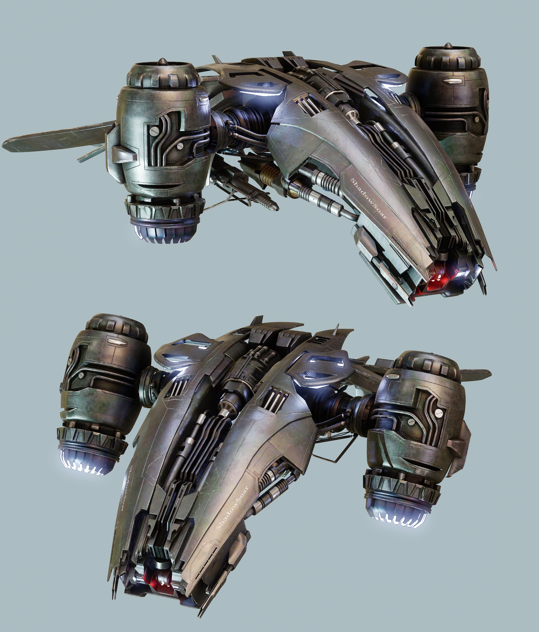 Drone Low-poly 3D model_1