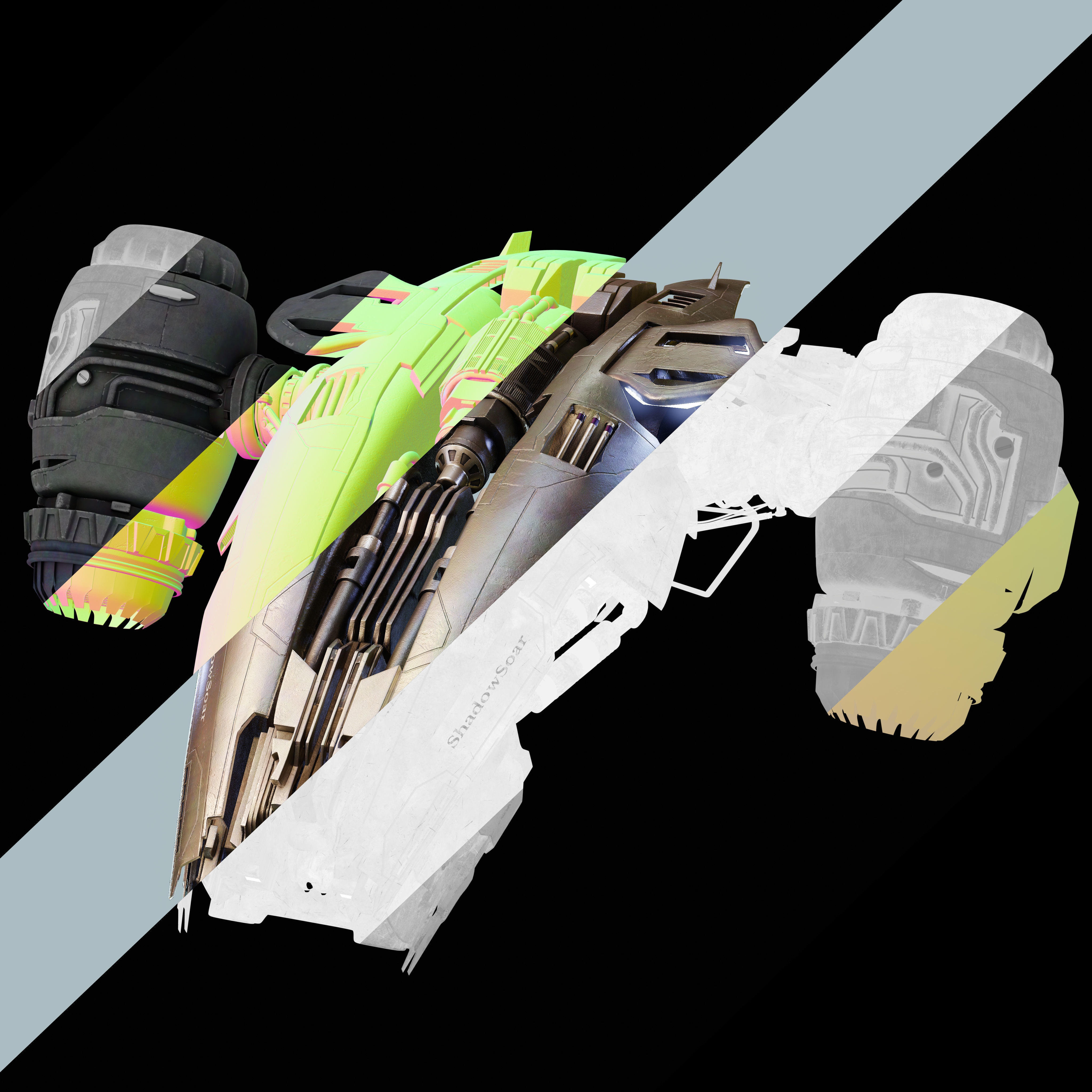 Drone Low-poly 3D model_7