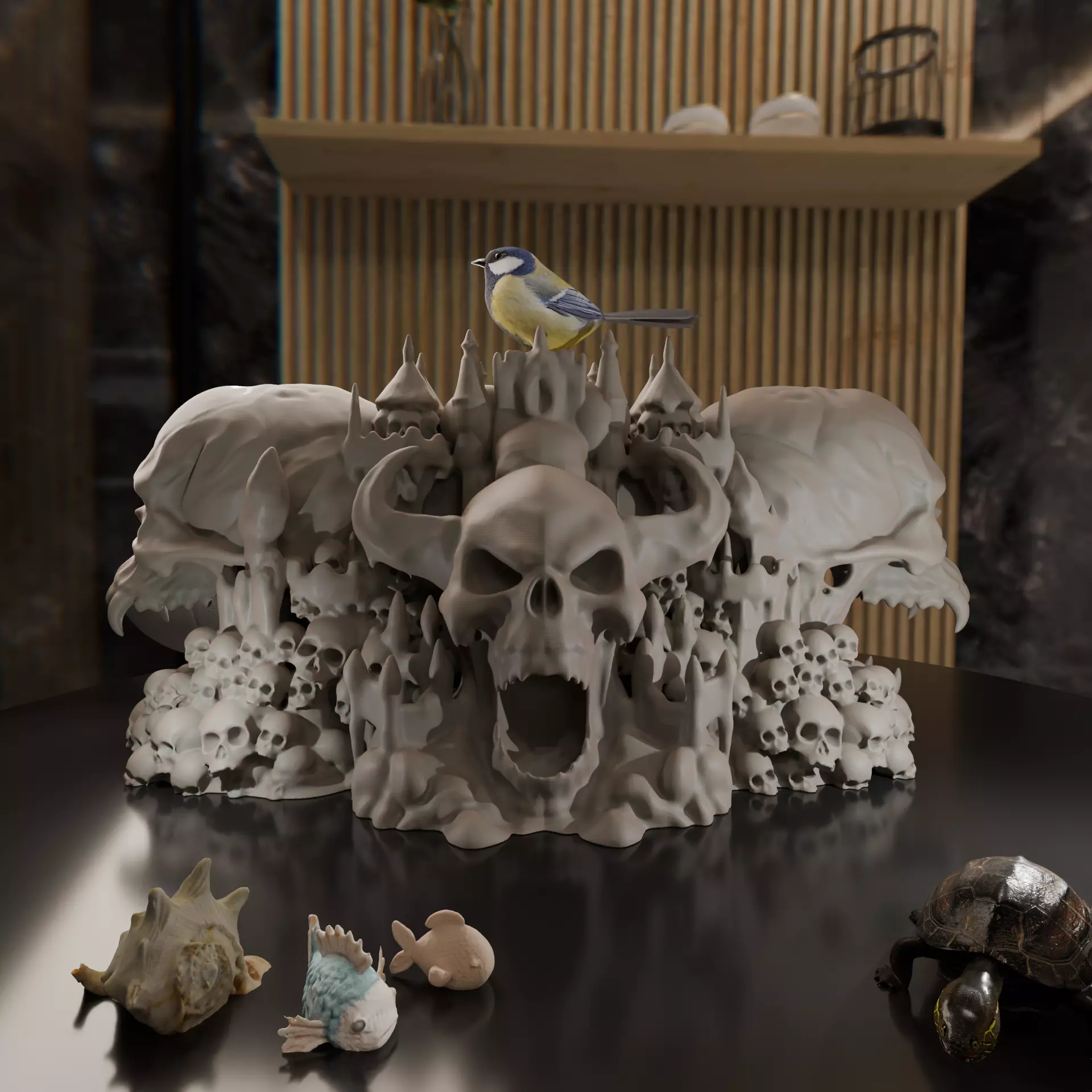 Skull Castle with holes inside 3D print model