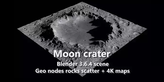 Moon crater - Blender FBX  lunar Landscape
