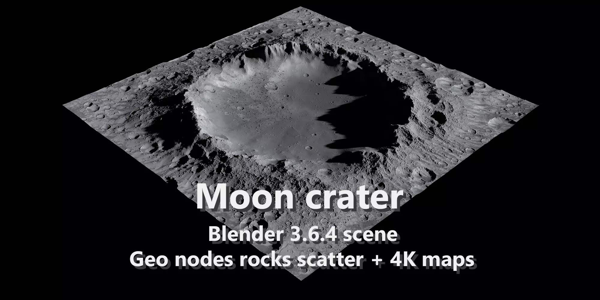 Moon crater - Blender FBX lunar Landscape 3D model
