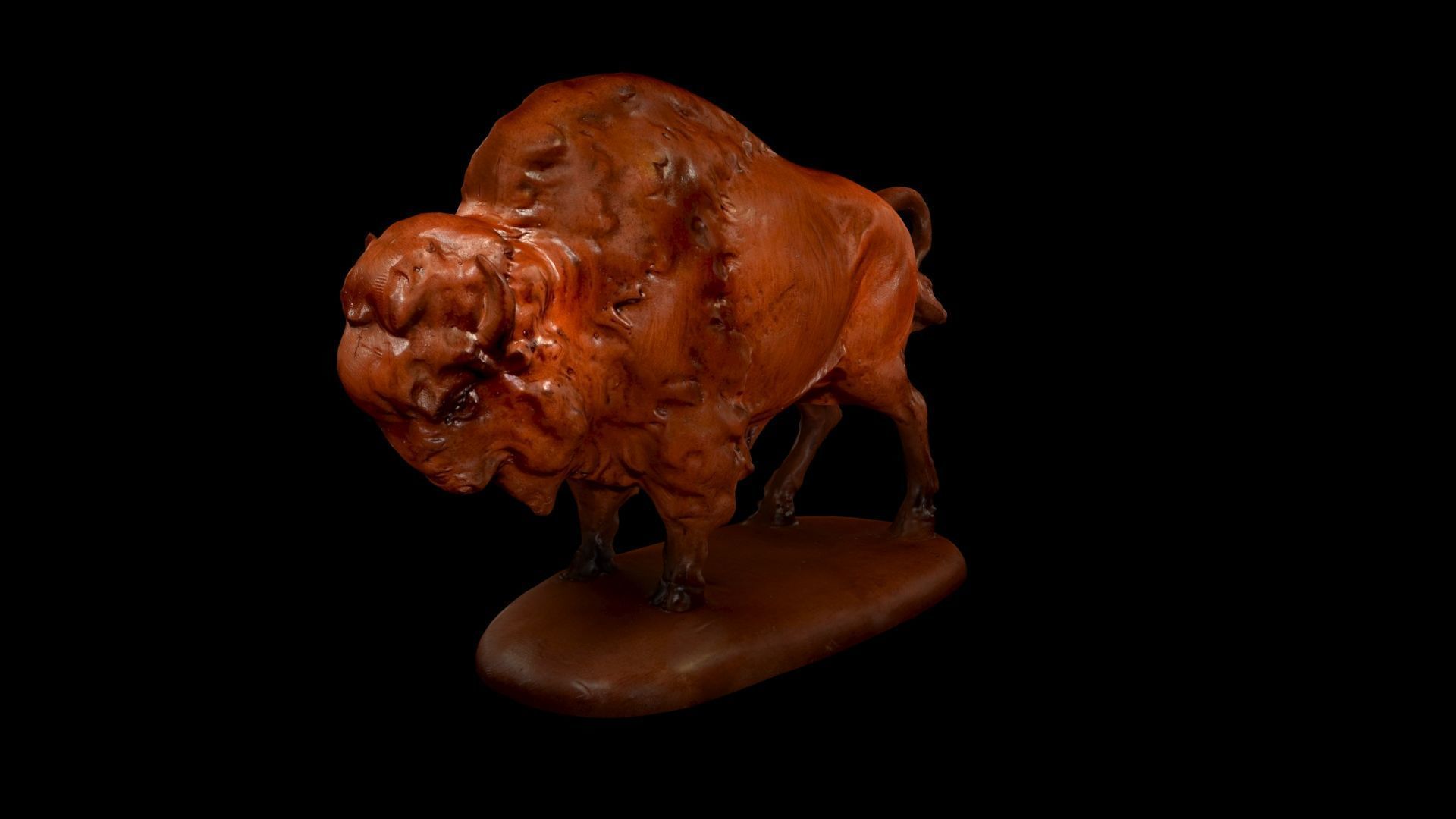 Bison figure  Low-poly 3D model_3