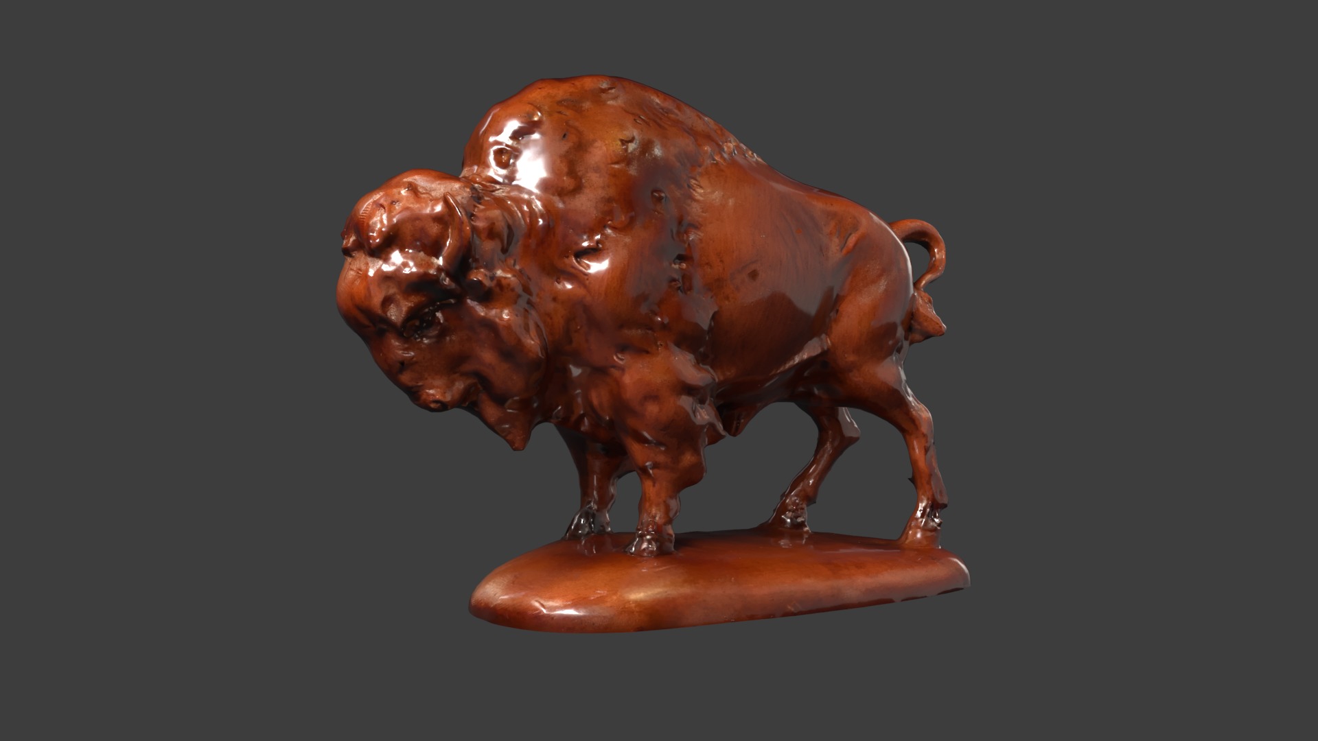 Bison figure  Low-poly 3D model_12
