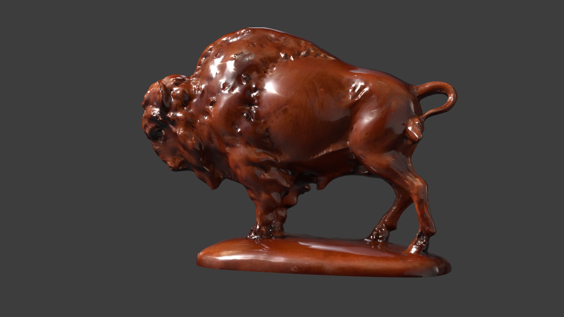 Bison figure  Low-poly 3D model_9