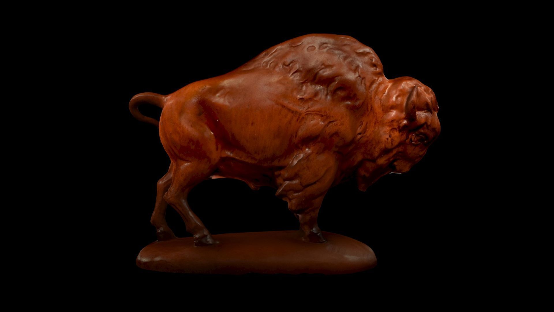 Bison figure  Low-poly 3D model_2