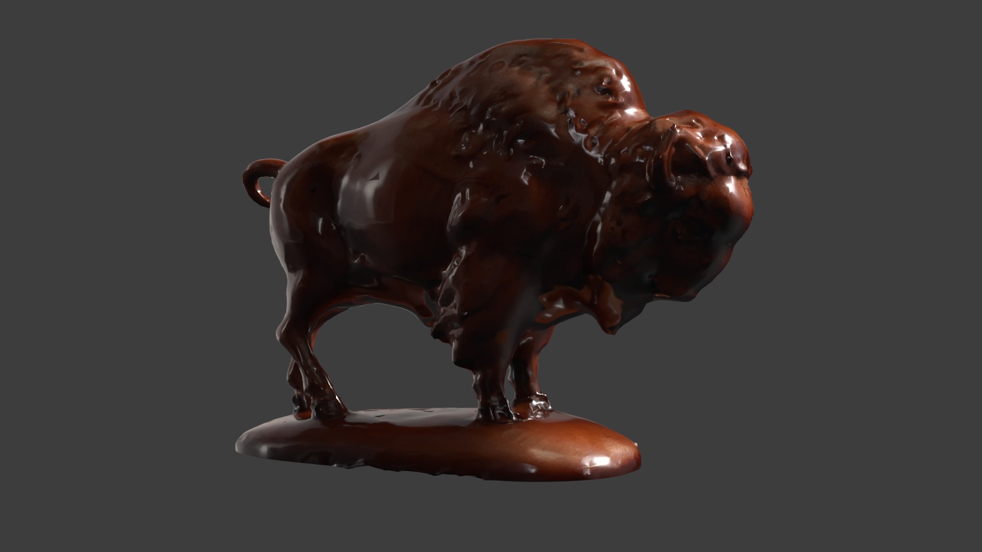Bison figure  Low-poly 3D model_10