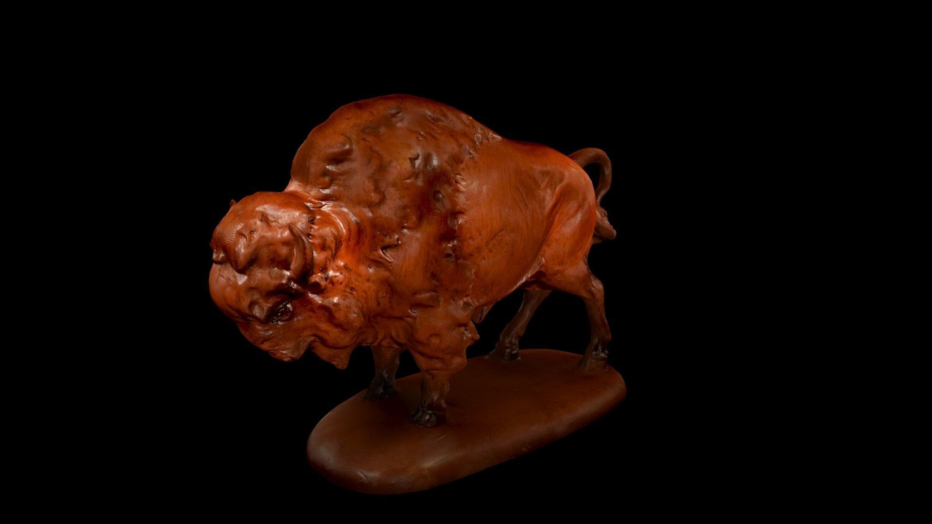 Bison figure  Low-poly 3D model_5