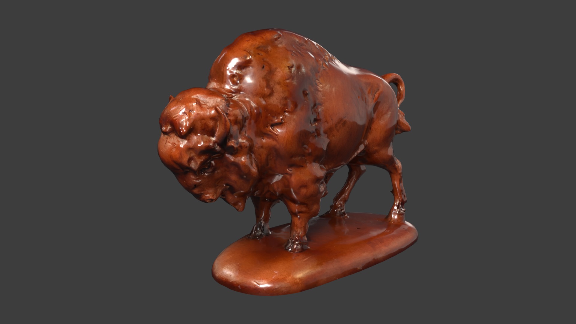 Bison figure  Low-poly 3D model_7