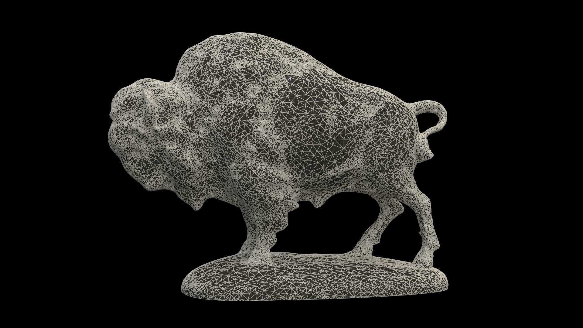 Bison figure  Low-poly 3D model_13