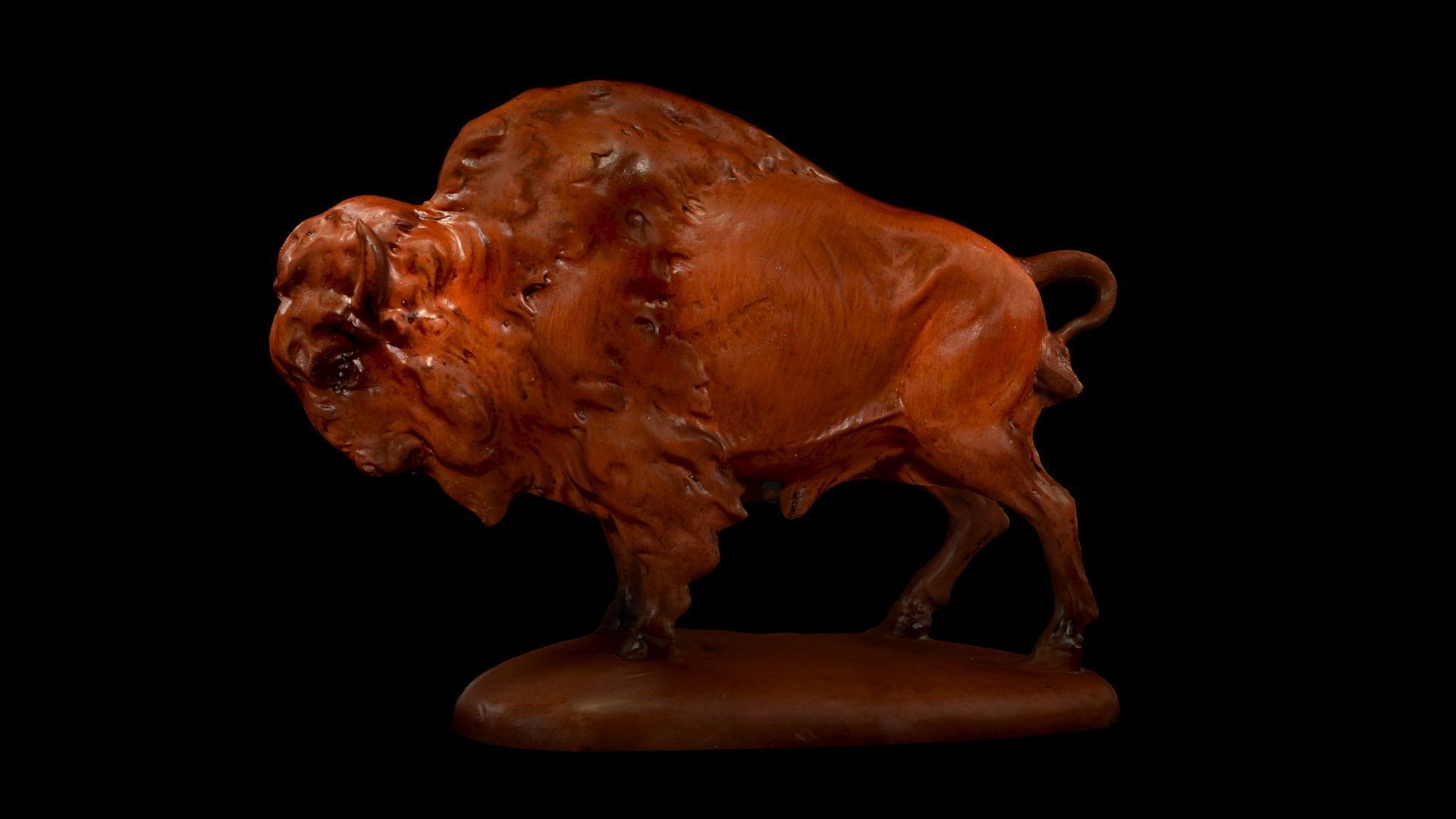 Bison figure  Low-poly 3D model_4