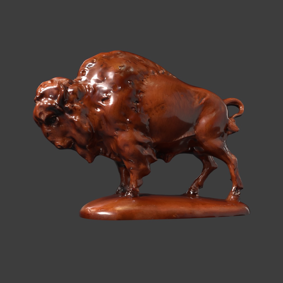 Bison figure  Low-poly 3D model_11