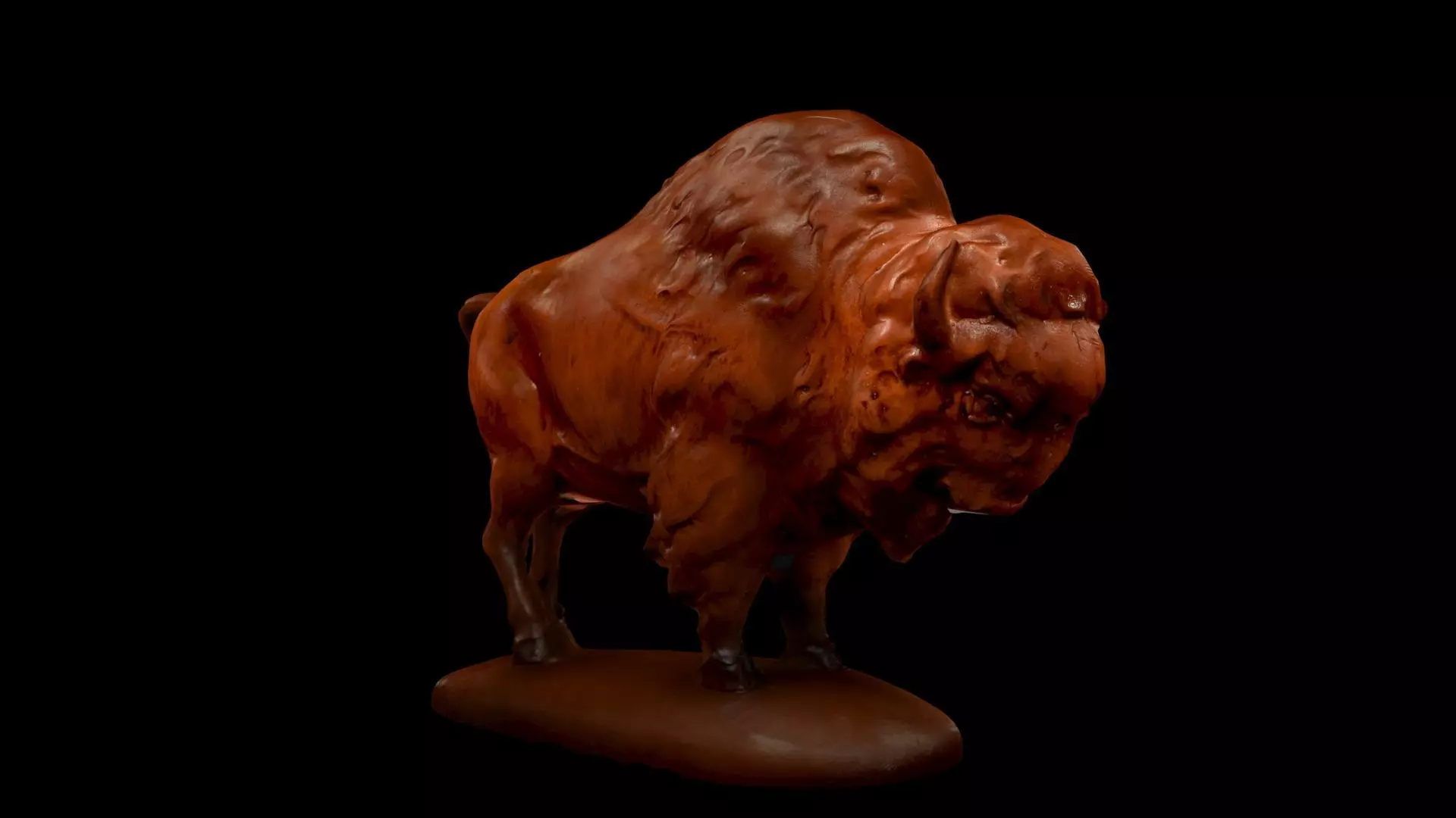 Bison figure  Low-poly 3D model_0