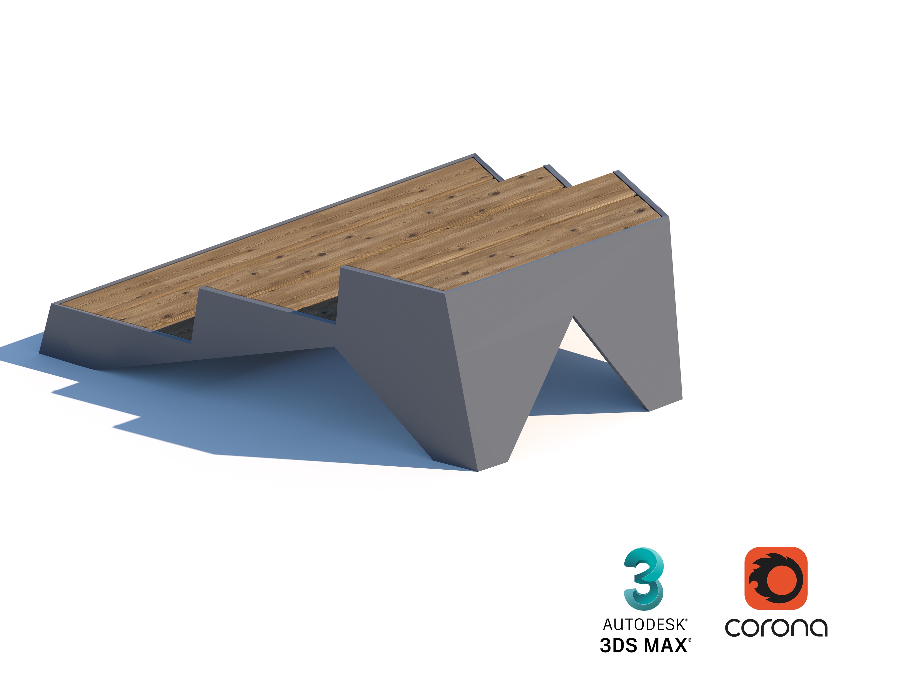 Modern Tiered Seating Platform for Outdoor Spaces 3D model_1