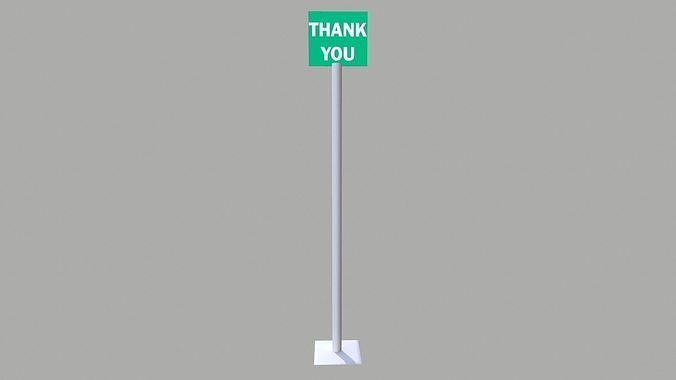 Thank you Stand Board Low-poly 3D model