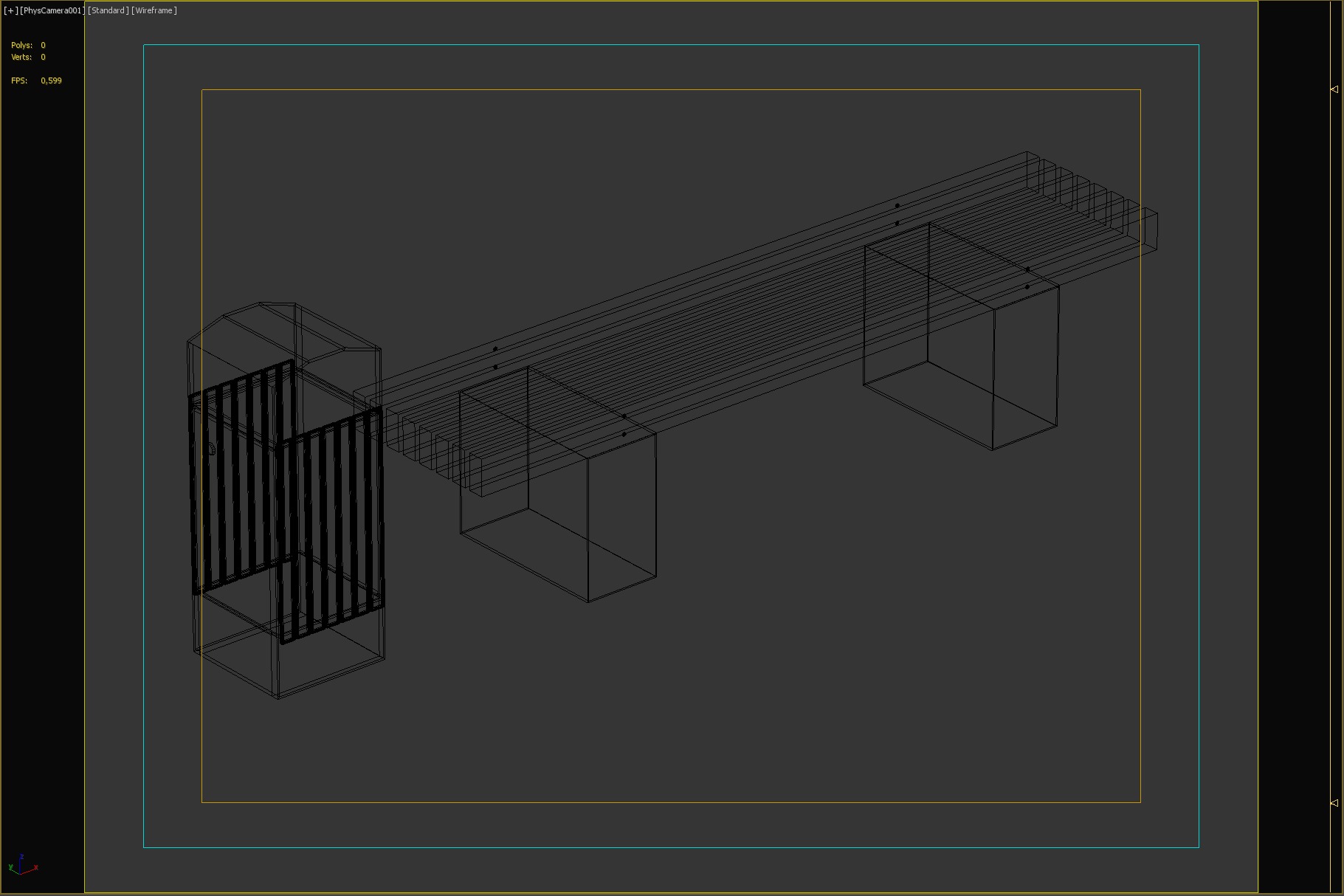 Modern Basic Outdoor Bench with Integrated Trash Bin 3D model_4