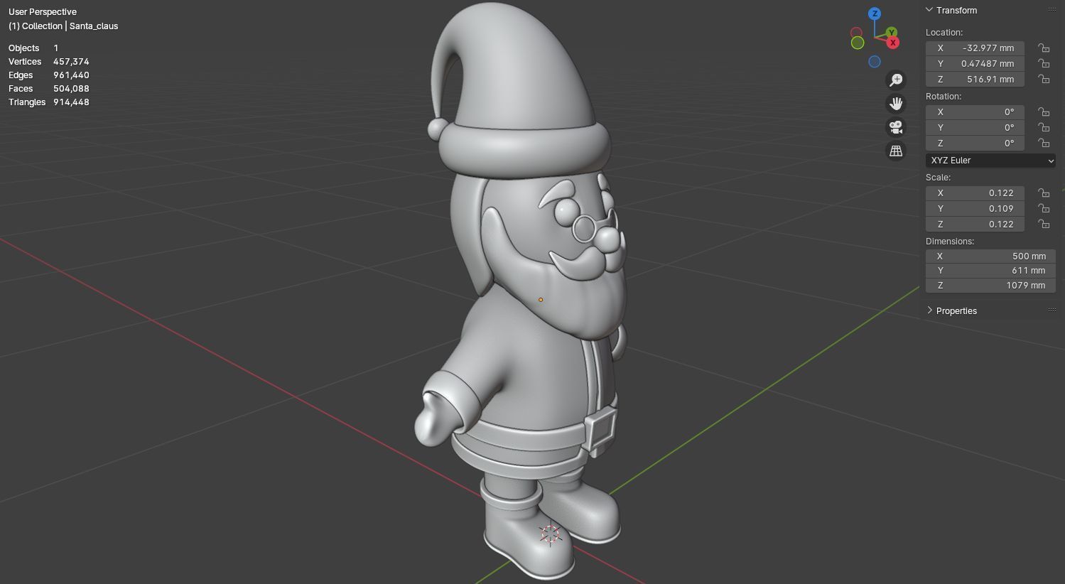 Santa Claus 3D model for 3D print Christmas model 3D print model_20