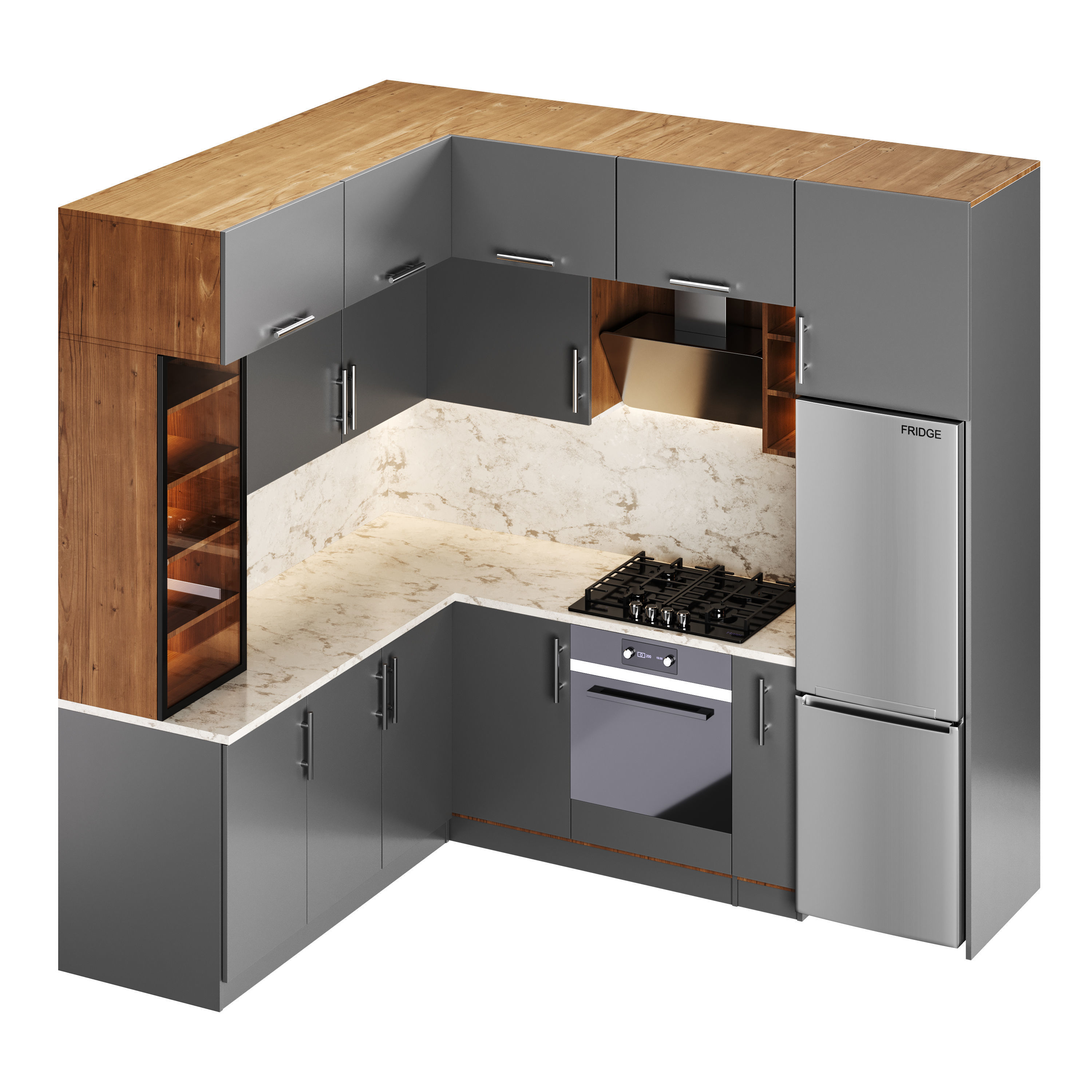 Modern kitchen 09 3D model_3