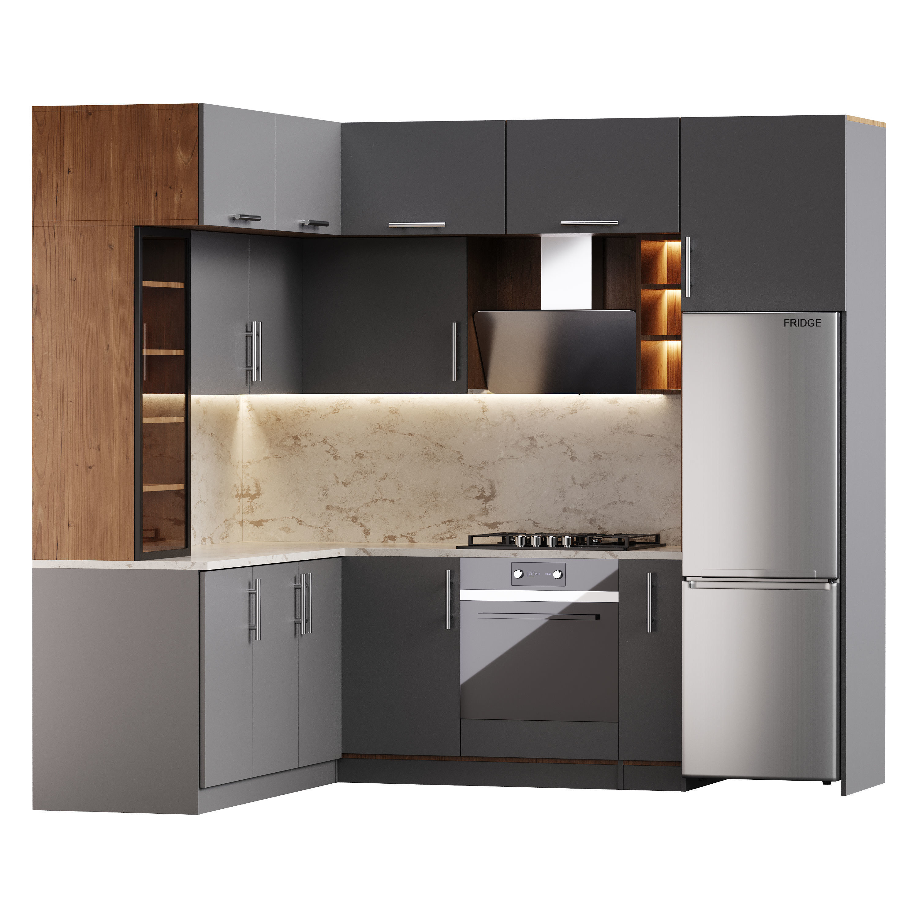 Modern kitchen 09 3D model_1