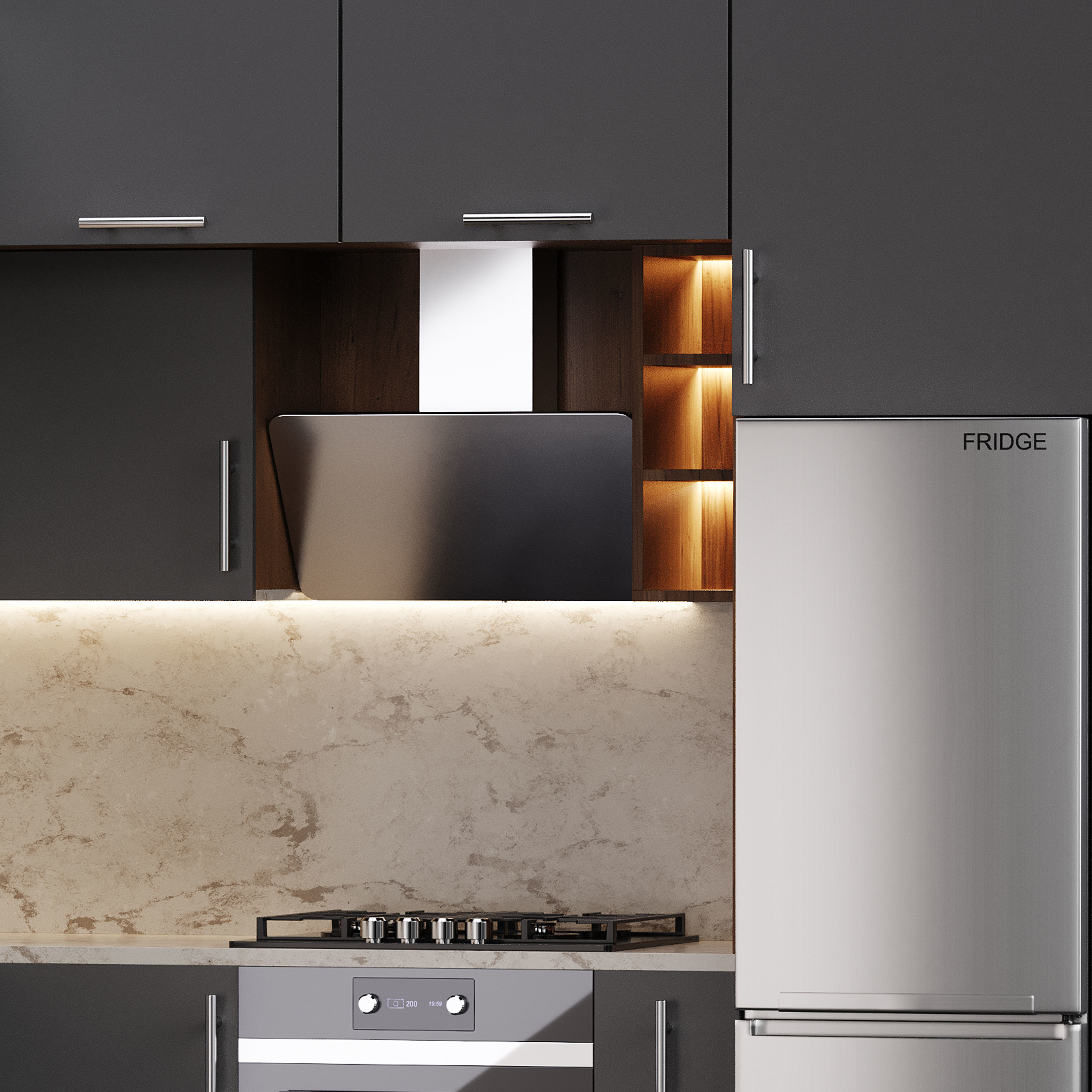 Modern kitchen 09 3D model_12