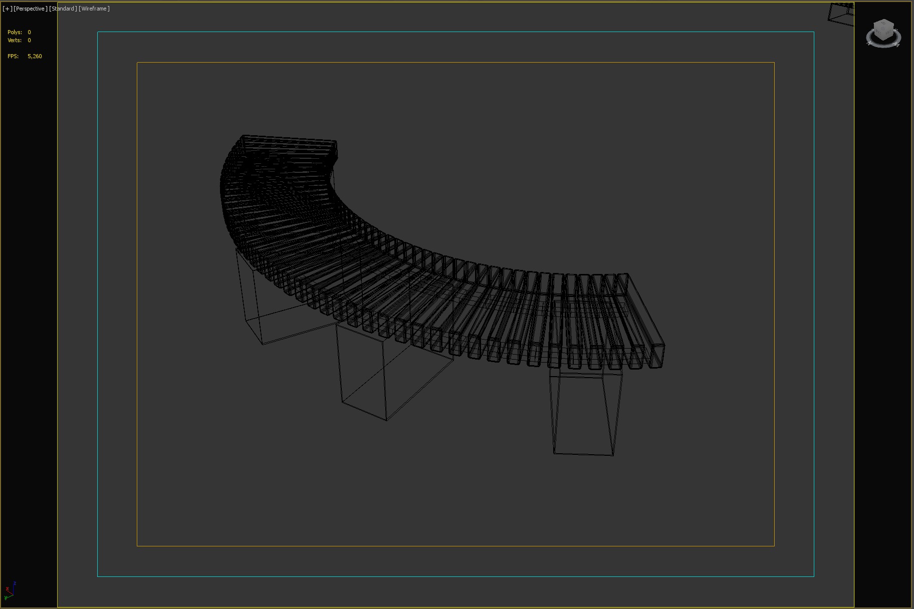 Modular Curved Wooden Bench for Public Spaces and Parks 3D model_3