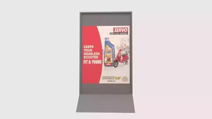 Oil Banner Stand Low-poly 3D model