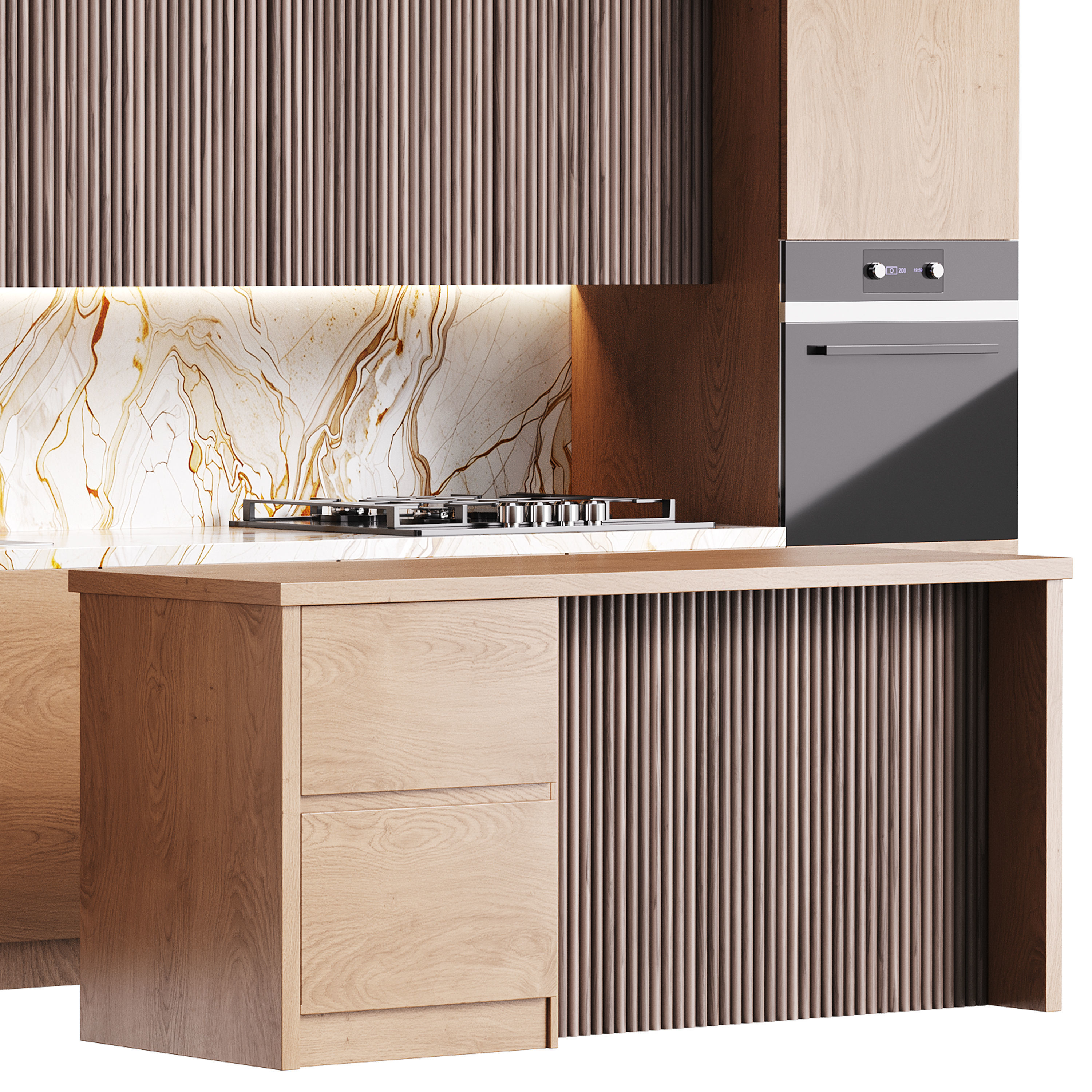 Modern kitchen 10 3D model_2