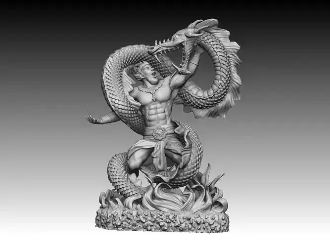 Bima fight the dragon 3D print model