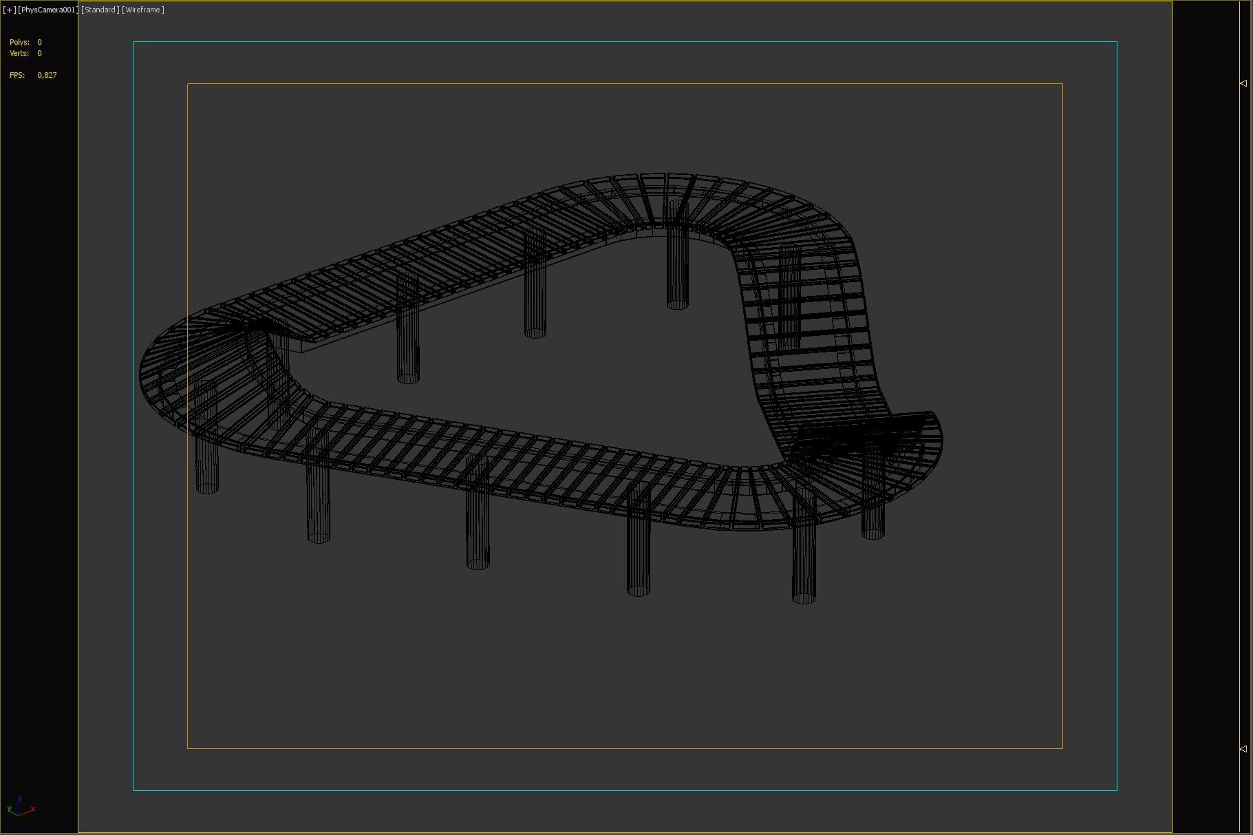 Triangular Curved Bench for Parks and Urban Spaces 3D model_3