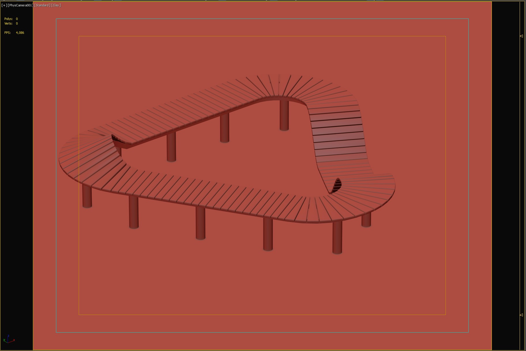 Triangular Curved Bench for Parks and Urban Spaces 3D model_4