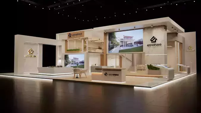 Real estate booth 20m x 19m 3D model