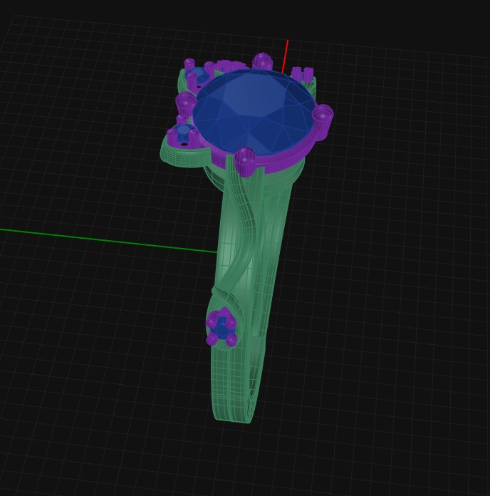 cat head ring 3D print model_5